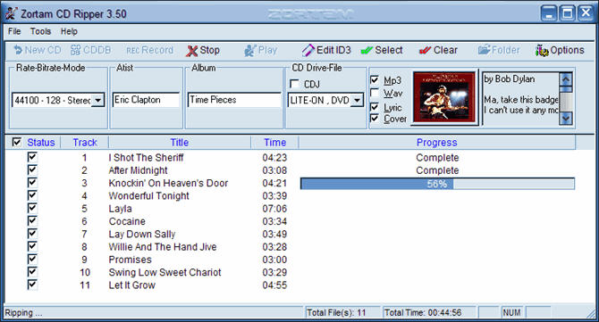 Screenshot of Zortam CD Ripper