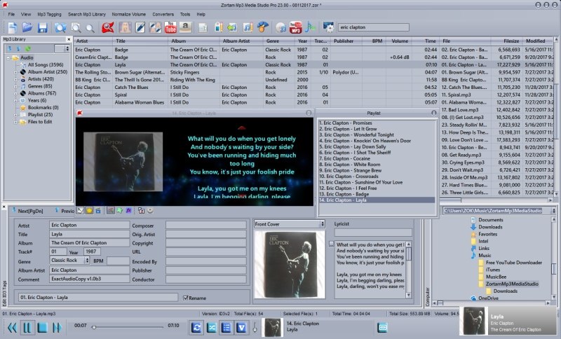 Tag editor, Mp3/iPod Organizer and Normalizer, Lyrics,Cover Finder,auto tagger