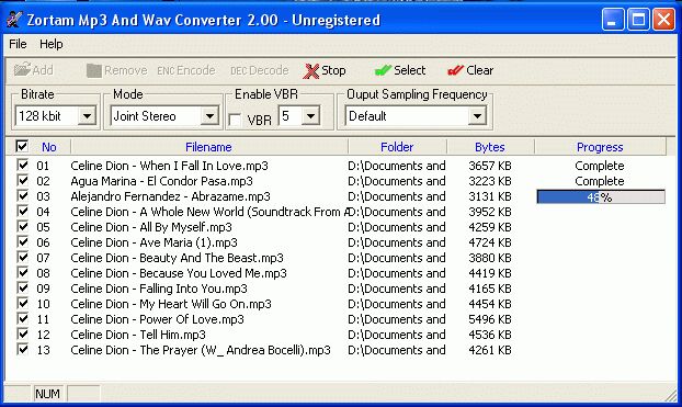 Screenshot of Zortam Mp3 And Wav Converter 3.00